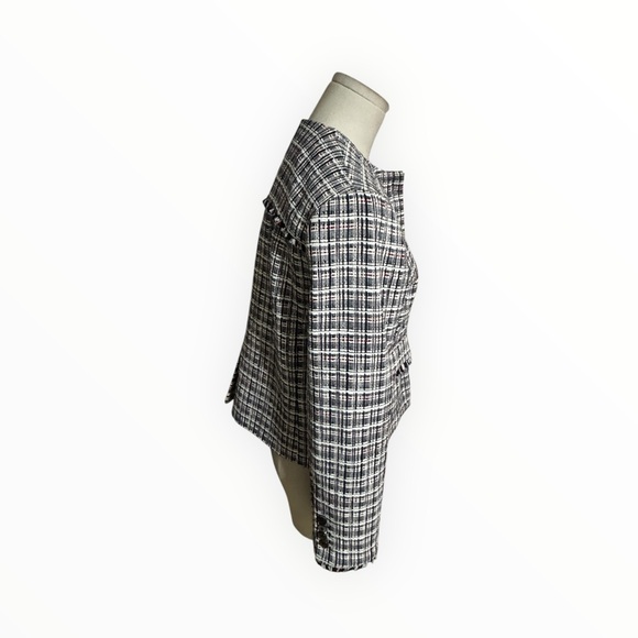 J. CREW Navy Blue White Red Tweed Blazer Jacket Stripes Work Preppy 4 Business - Picture 3 of 11